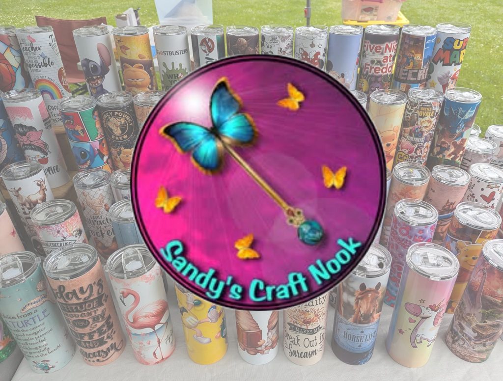 Sandy's Craft Nook - tumblers (travel mugs), wind spinners, coffee mugs, coasters, 3D printed creations