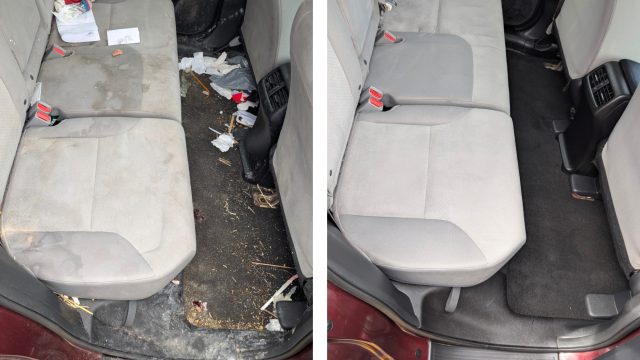 Before and after pics of the interior